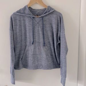 NIKE DRY-FIT cropped greyish blue hood hoodie